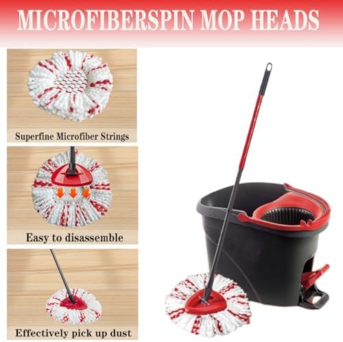 Fazlynyi 4 Pack Spin Mop Replacement Head