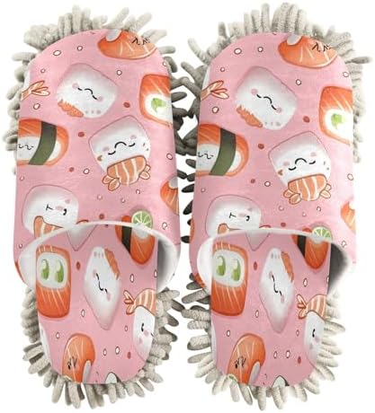 Kawaii Sushi Cleaning Slippers Mop Pad Reusable