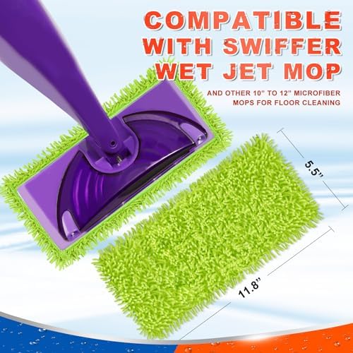 DR DAPPER 6 Pack Reusable Mop Pads for Swiffer Wet Jet