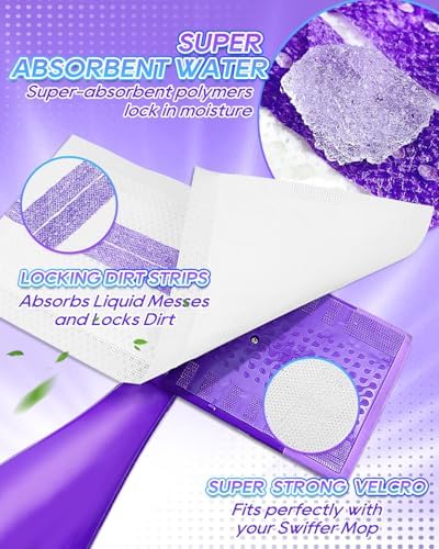 30 Pack YagoDago Mop Pads for Swiffer Wet Jet Velcro Mops