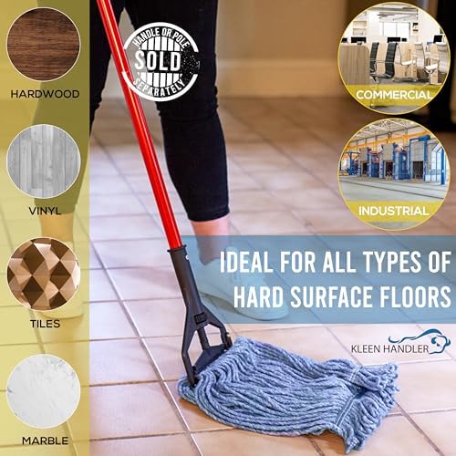 KLEEN HANDLER Blended Loop Mop Head 3-Pack Blue 24 Oz