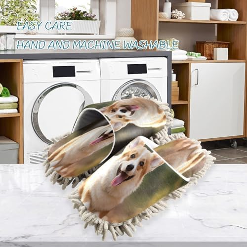 Bulletgxll Cute Dog Microfiber Mopping Slippers - L