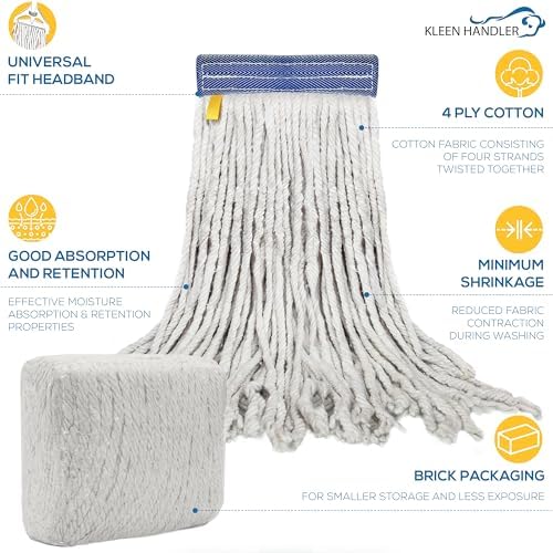 KLEEN HANDLER 6-Pack Cut End Cotton Mop Heads