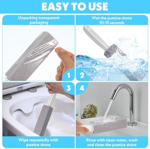 12 Pack Pumice Stones with Handle for Toilet and More