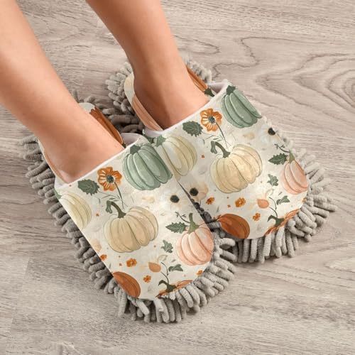 Zhirexin Thanksgiving Cleaning Slippers with Microfiber Mop Pads