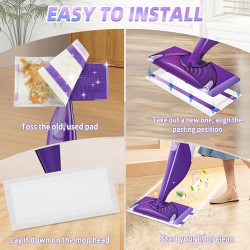 60 Count Disposable Wetjet Pads Refill for Swiffer Wet Jet Mop