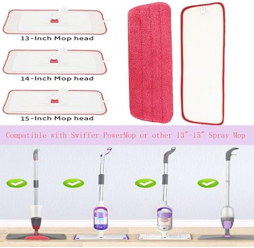 JAWAGA 8 Pack Microfiber Mop Replacement Pads