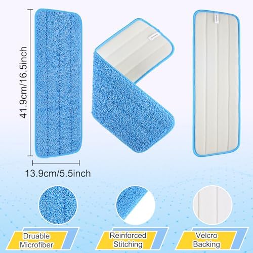 3 Pack Microfiber Spray Mop Replacement Heads for Bona and Other Mops
