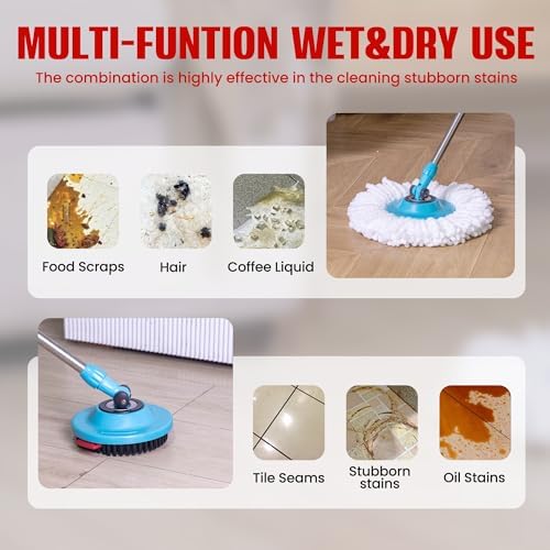 BOCA STORY 6Pcs Round Mop Head Scrubber Brush Replacement