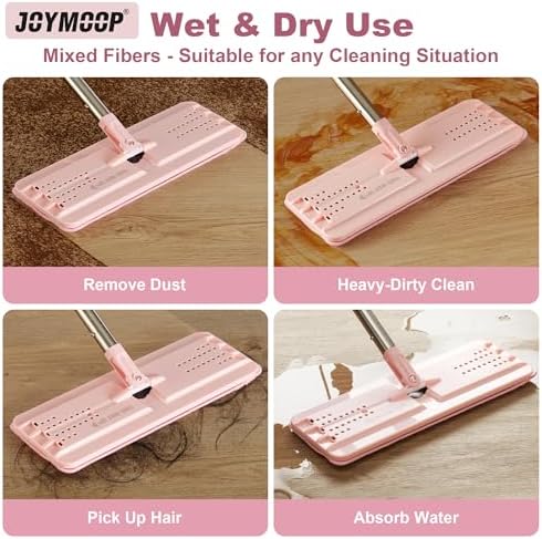 JOYMOOP Microfiber Mop Pads Replacement - Pack of 2 Grey Pink