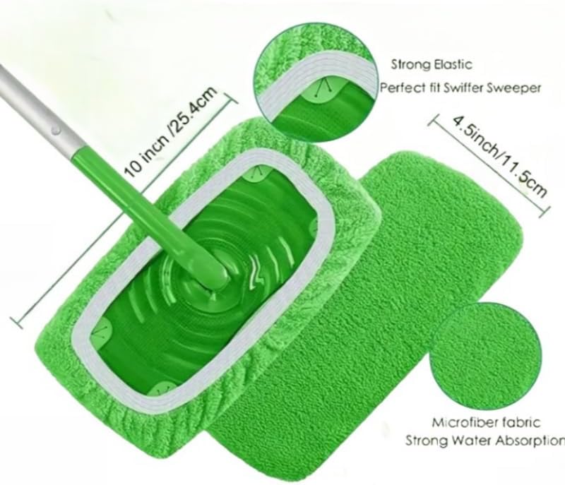6Pcs Microfiber Mop Pads for Swiffer Sweeper - Washable Reusable Refills