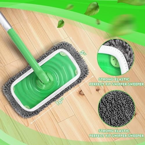 12Pcs Reusable Microfiber Mop Pads Refill Set
