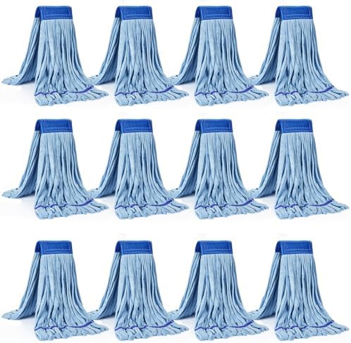 Matthew Microfiber Tube Mop Replacement Head 12 Pack Medium Blue