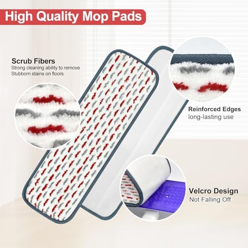 4 Pack Reusable Swiffer Power Mop Pads - Thicker Microfiber