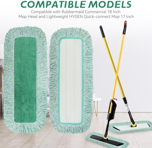 BeiLan Commercial Dust Pad Refill 6 Pack Green Microfiber for Rubbermaid