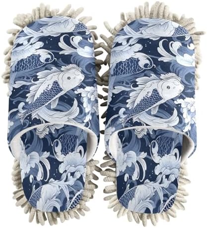 Bulletgxll Koi Fish Mopping Slippers - M Size
