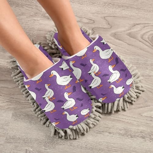 Cute Ducks Mop Slippers - Washable Floor Cleaning Slippers for Men Women