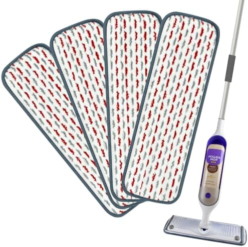 4 Pack Reusable Swiffer Power Mop Pads - Thicker Microfiber