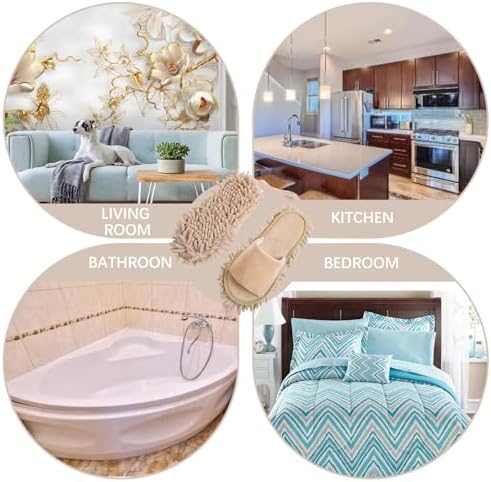 4 Pair Washable Mop Slippers for Floor Cleaning