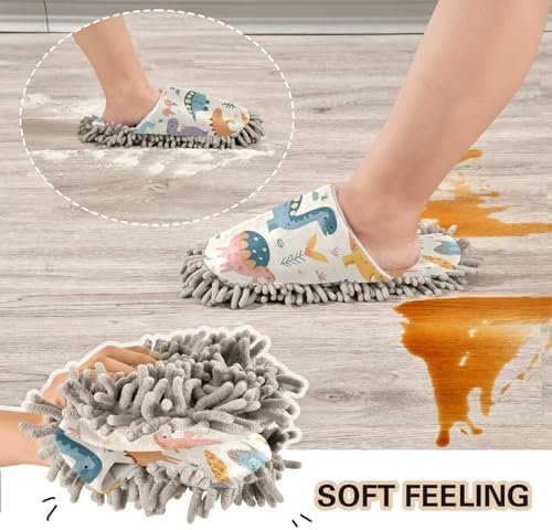 Zhirexin Dinosaur Cleaning Slippers for Men Women