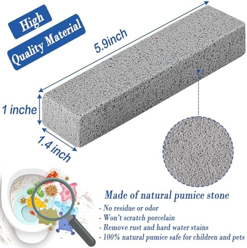 FAZMoss Pumice Stone 6-Pack - Heavy Duty Toilet Kitchen Cleaner