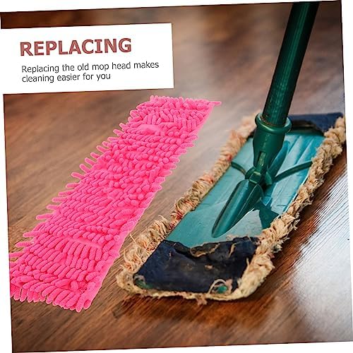 6pcs Red Chenille Mop Cloths for Home Cleaning