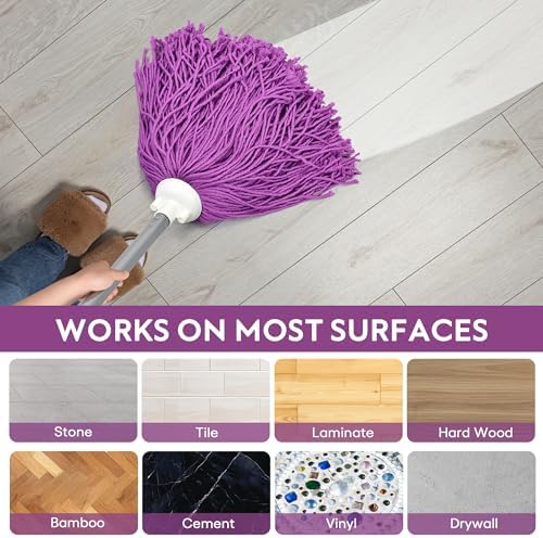 Matthew Microfiber Mop Refill - 2 Heads with 54 Handle Purple