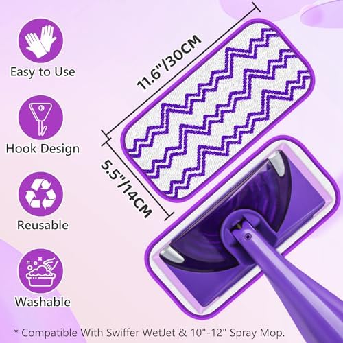 7-Pack Reusable Mop Pads for Swiffer WetJet 12 Spray Mop