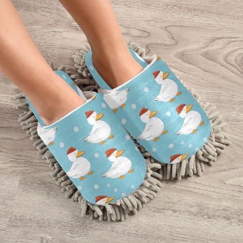 Bulletgxll Duck with Hats Microfiber Cleaning Slippers - L