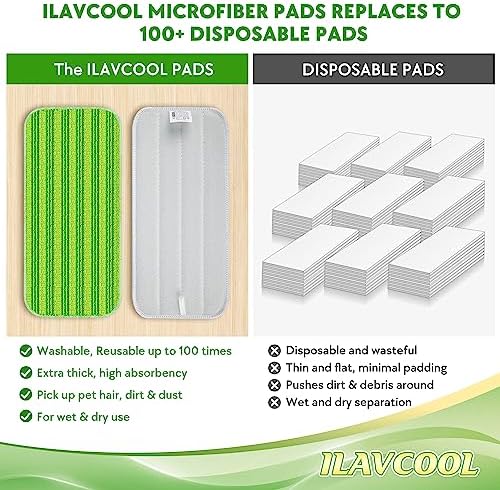 18 Pack Reusable Mop Pads for Swiffer Wet Jet