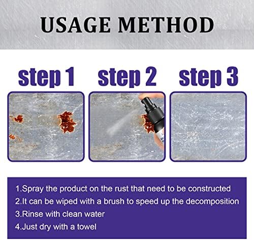Homomdy Rust Remover Spray 3pcs - Multipurpose Metal Cleaner