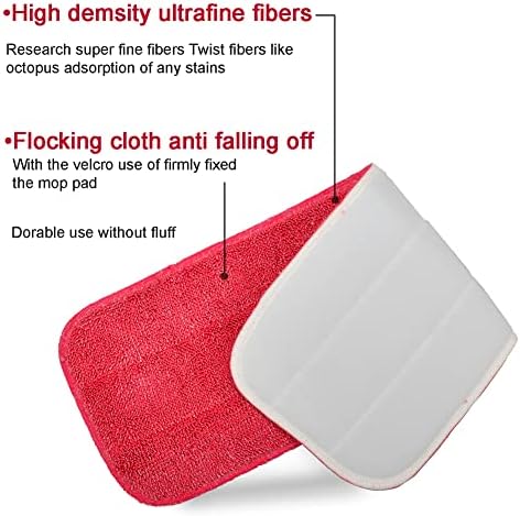 Ailelan Microfiber Mop Pad Replacement 6 Pack Red