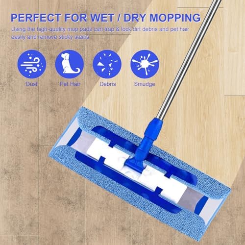 16 Inch Microfiber Mop Pads Replacement for SIGA - 8 Pack