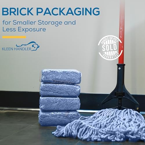 KLEEN HANDLER Blended Loop Mop Head 3-Pack Blue 24 Oz