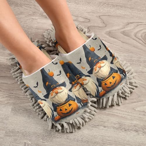 Zhirexin Halloween Pumpkin Gnome Cleaning Slippers 1
