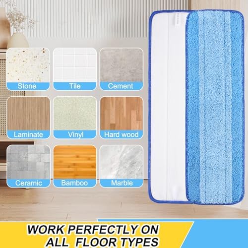 5 Pack Microfiber Spray Mop Replacement Heads for Bona and Other Mops