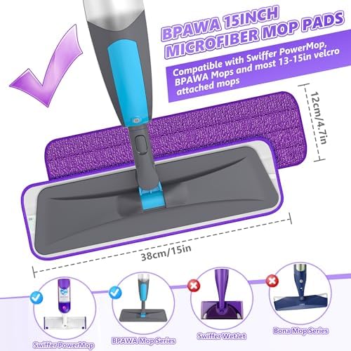 4X Reusable Mop Pads for Swiffer Power Mop