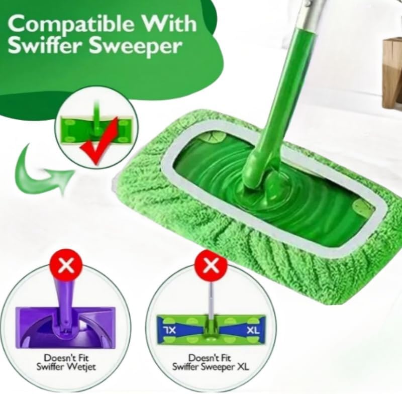 6Pcs Microfiber Mop Pads for Swiffer Sweeper - Washable Reusable Refills