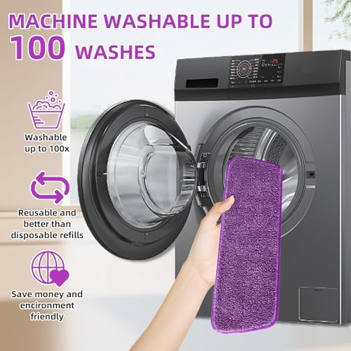 BUUROOHM 6pcs Microfiber Spray Mop Replacement Heads