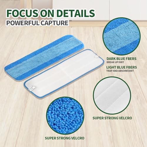 9 Pack Microfiber Mop Pads for Bona 18 Inch Mop
