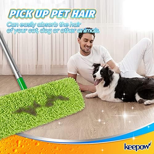 KEEPOW Reusable XL Mop Pads 4 Pack - Wet Dry Cleaning
