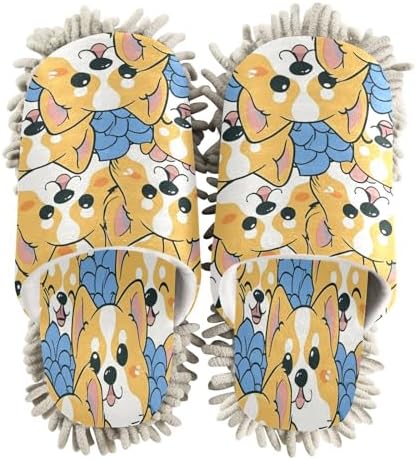 Bulletgxll Cartoon Dog Cleaning Mop Slippers L