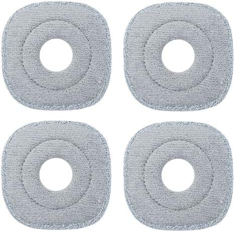 4 Pack 9 Inch Square Microfiber Mop Pad Refill - Grey