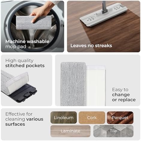 Zetterway 4 Microfiber Mop Pads for 13 Inch Mop Head