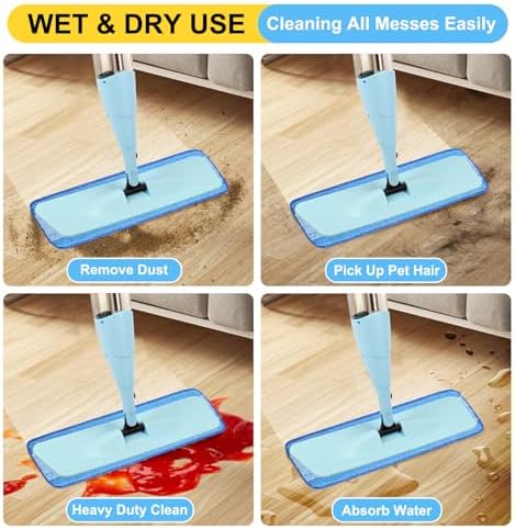 5 Pack Microfiber Spray Mop Replacement Heads for Bona and Other Mops