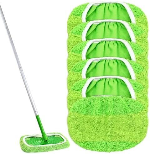 DLAIMI Reusable Microfiber Mop Pads 6PCS for Swiffer Sweeper