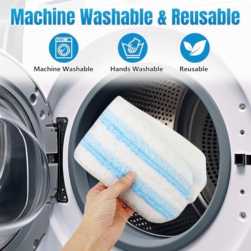 MengTiger 4-Pack Replacement Mop Pads for O-Cedar H2Pro Vileda