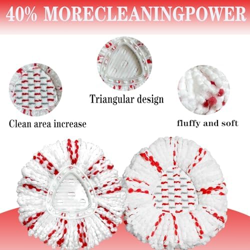 Fazlynyi 4 Pack Spin Mop Replacement Head