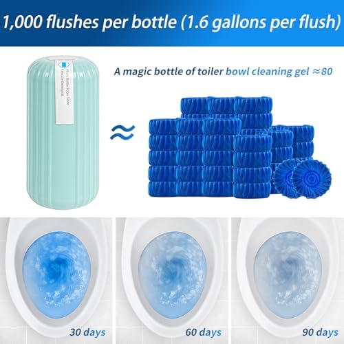 3Pcs WTWD Automatic Toilet Cleaner with Odor Removal and Magic Bottle Design