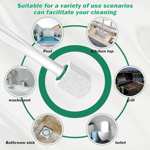 12PCS Pumice Stone with Long Handle for Toilet Cleaning